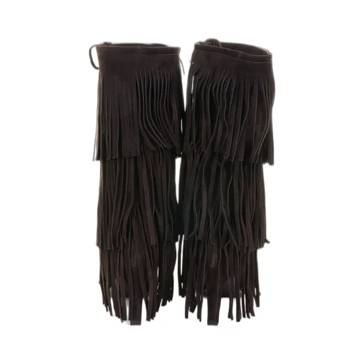 Pointed-Toe Fringed Boots