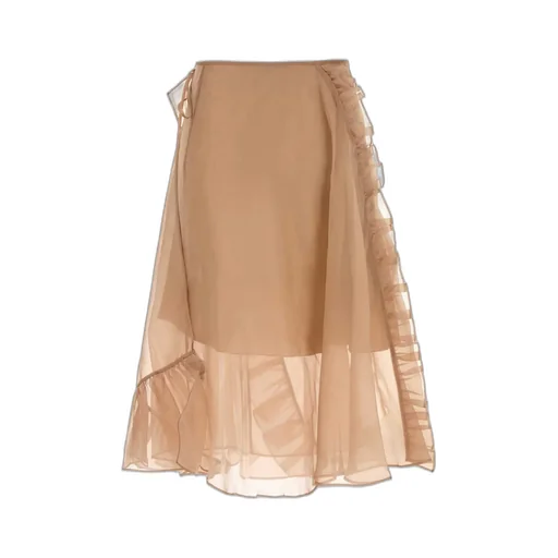 Ruffled Wrap Midi Skirt