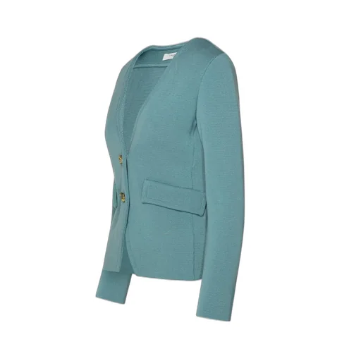 Jewel Button V-Neck Jacket