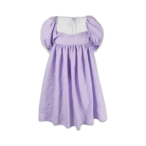 Puff Sleeve Matelasse Dress