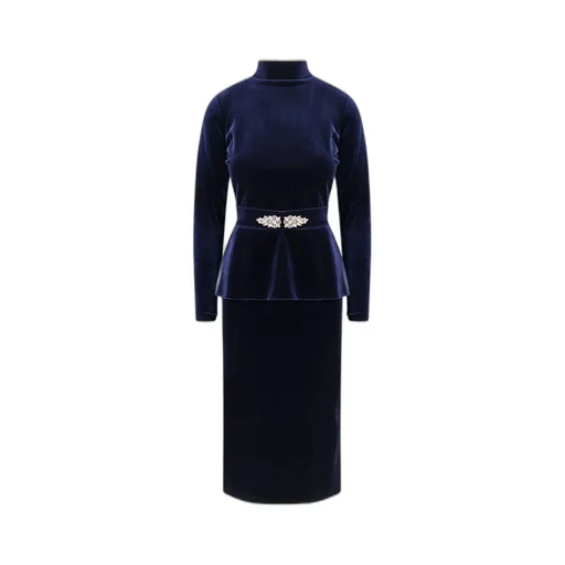 Rhinestone Turtleneck Dress