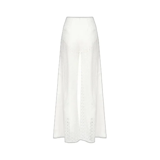 Wide-Leg Semi-Transparent Pants