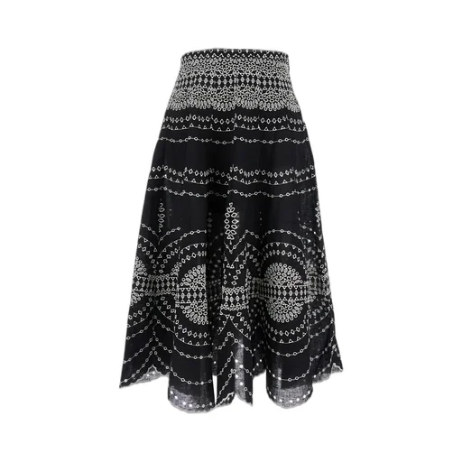 Livvy Midi Skirt With Scallop Embroidery