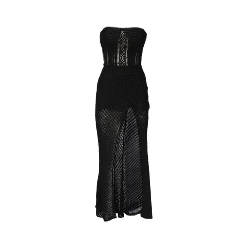 Strapless Mesh Maxi Dress