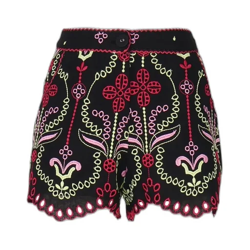 Embroidered Floral Shorts
