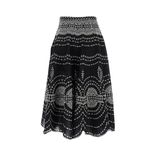Livvy Midi Skirt With Scallop Embroidery