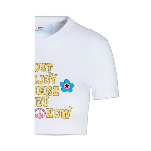 Slogan Printed Crewneck T-Shirt