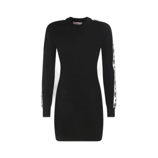 Logo Tape Crewneck Knitted Dress