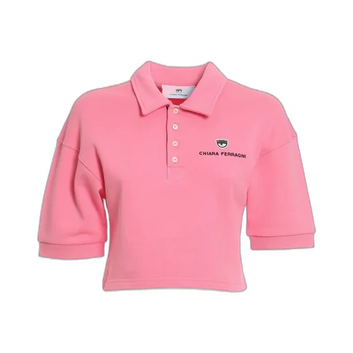 Short-Sleeved Cropped Polo Shirt