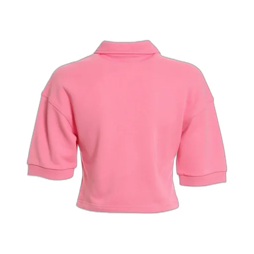 Short-Sleeved Cropped Polo Shirt