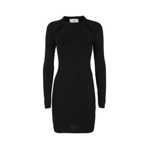 Cut-Out Crewneck Knitted Mini Dress