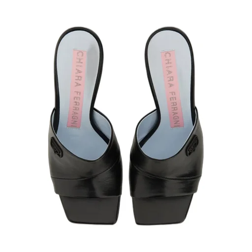 Tonal Logo-Plaque Slip-On Sandals