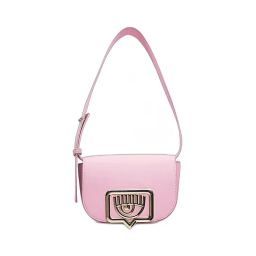 Eyelike Motif Foldover Top Shoulder Bag