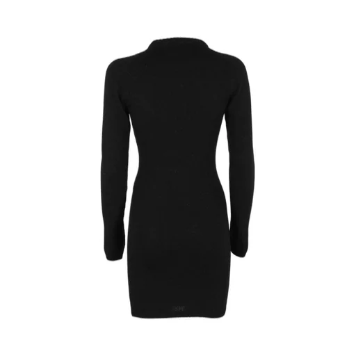 Cut-Out Crewneck Knitted Mini Dress