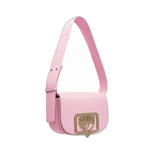 Eyelike Motif Foldover Top Shoulder Bag