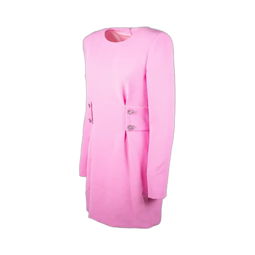 Button-Embellished Fitted Waist Mini Dress