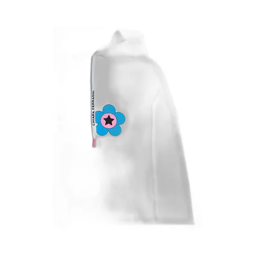 Floral-Logo Printed Drawstring Hoodie