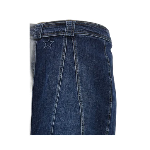 Logo Embroidered High-Waisted Denim Mini Skirt