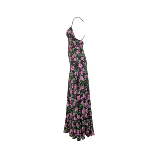 Rose Printed Open Back Dress