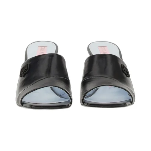 Tonal Logo-Plaque Slip-On Sandals