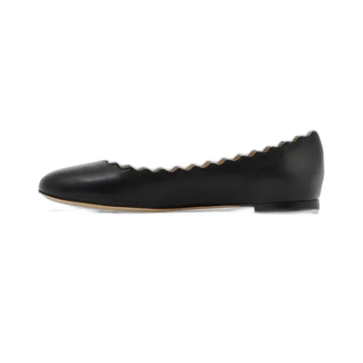 Scallop-Edge Ballerina Flats
