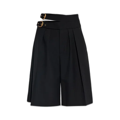 Double-Buckled Knee-Length Shorts