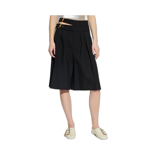 Double-Buckled Knee-Length Shorts
