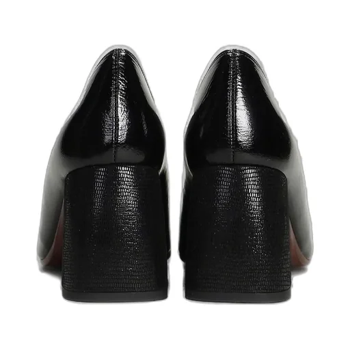 Block Heel Round Toe Pumps