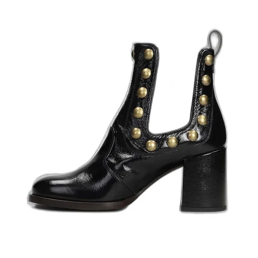 Block Heel Embellished Boots