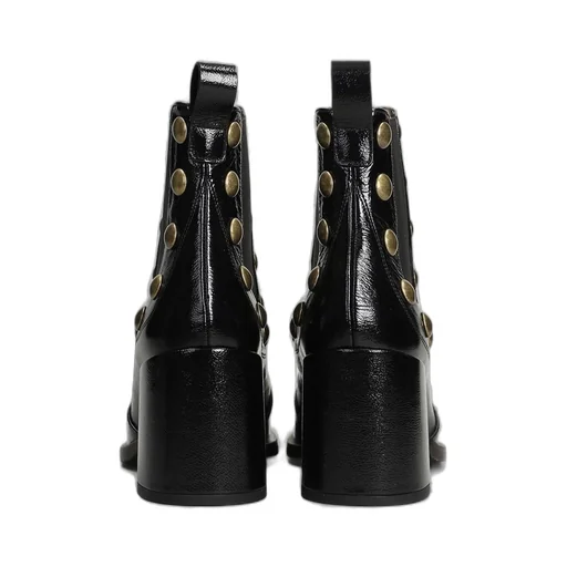 Block Heel Embellished Boots