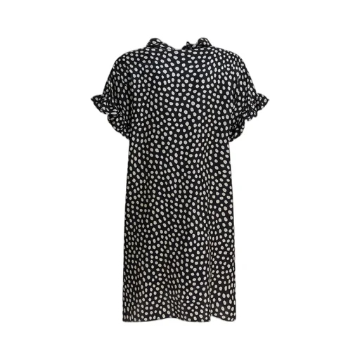 Polka Dot Printed Ruffled Mini Dress