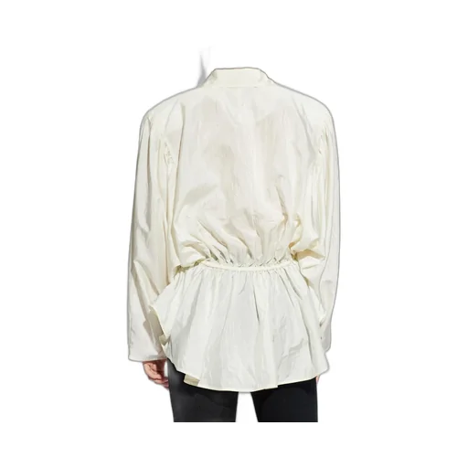 Puffy Sleeved V-Neck Blouse