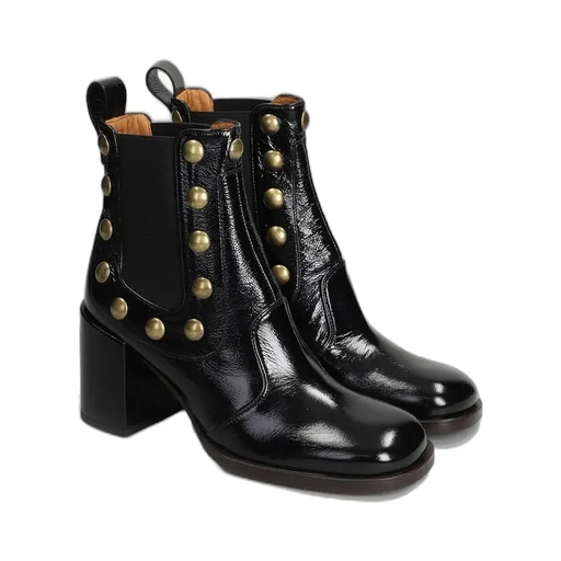 Block Heel Embellished Boots