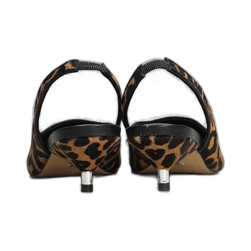 Leopard Printed Slingback Heeled Pumps