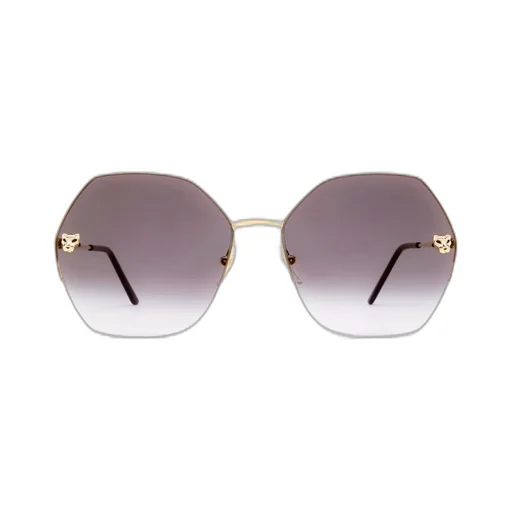 Panther Emblem Geometric Sunglasses