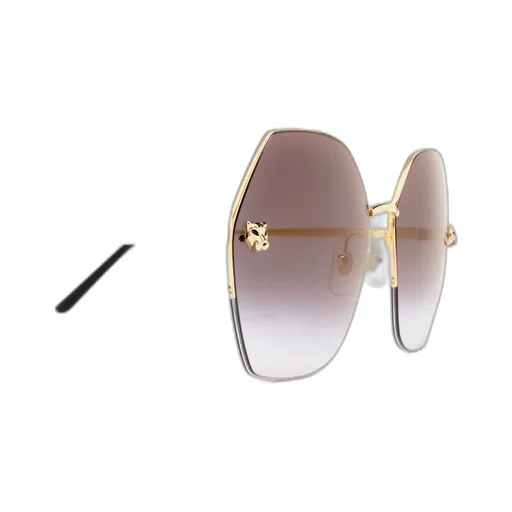 Panther Emblem Geometric Sunglasses