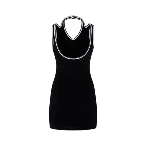 Logo Embroidered Sleeveless Dress
