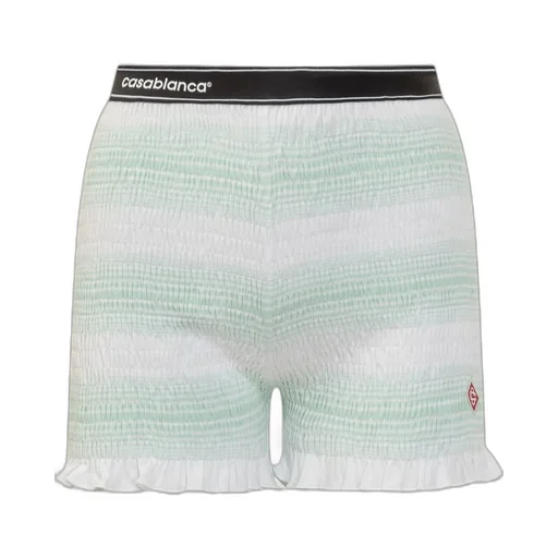 Stripe Shirred Shorts