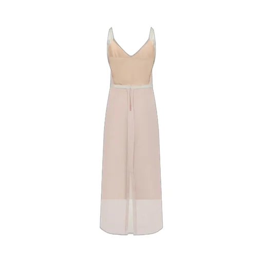 Rear Slit Satin Long Dress