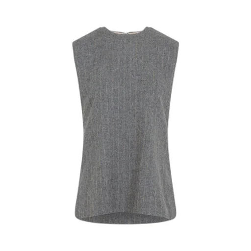Sleeveless Pinstripe Vest