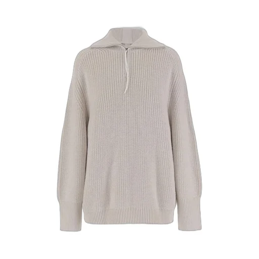 Zip-Neck Knitted Jumper