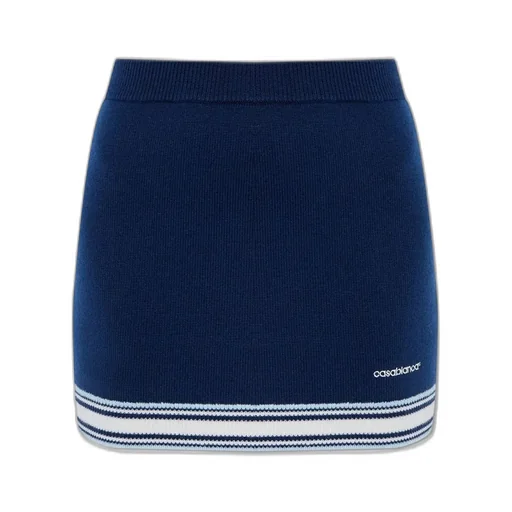 Logo Embroidered Knit Mini Skirt