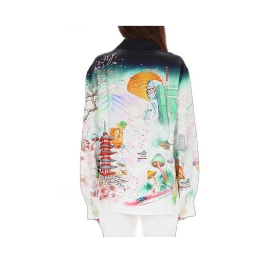 Flower Print Long-Sleeved Shirt