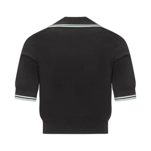 V-Neck Cropped Polo Shirt