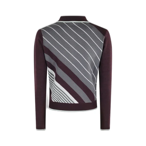 Striped Knit Polo Sweater
