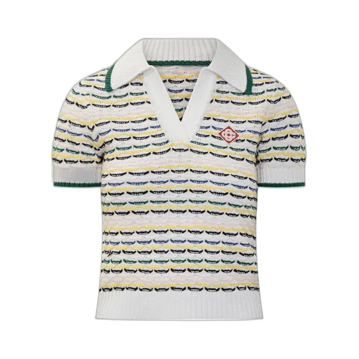 Tuck Stitch Cropped Polo Shirt