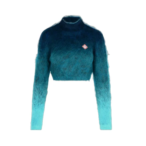 Gradient High-Neck Cropped Jumper