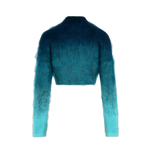 Gradient High-Neck Cropped Jumper