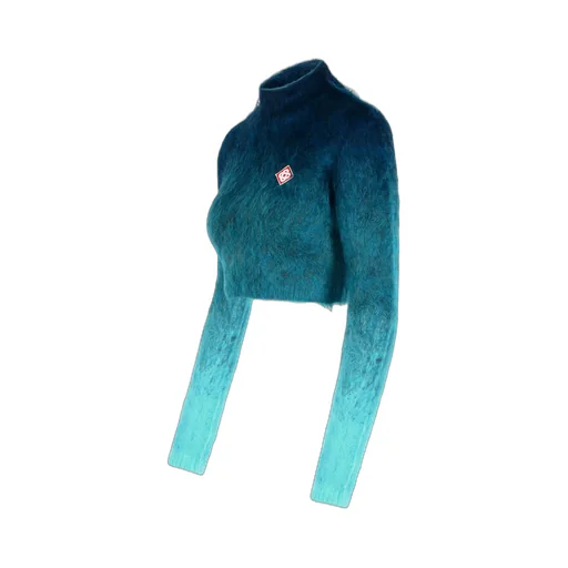 Gradient High-Neck Cropped Jumper