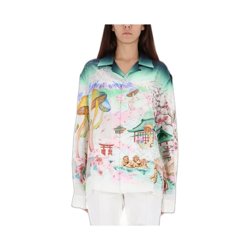 Flower Print Long-Sleeved Shirt